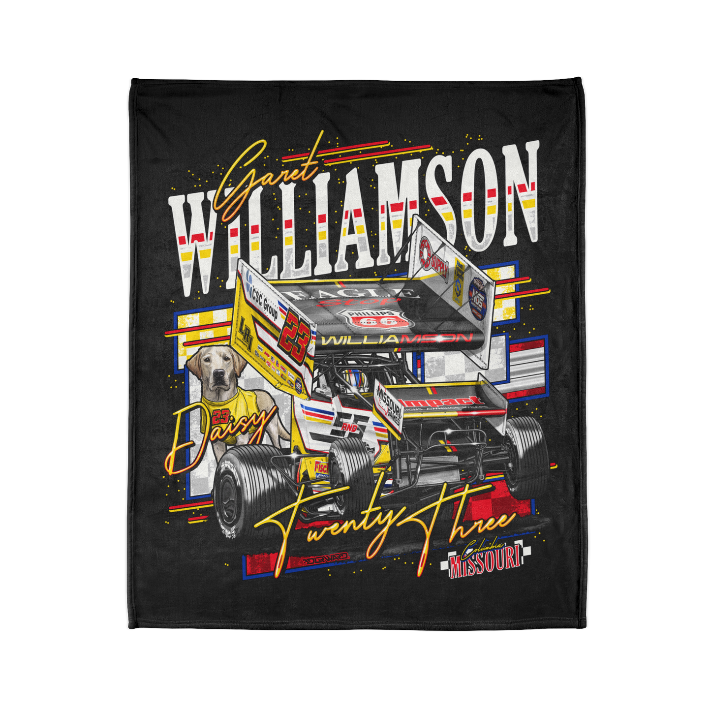 2025 Nationals | Mustache & Daisy Collection | Soft Polyester Fleece Blanket